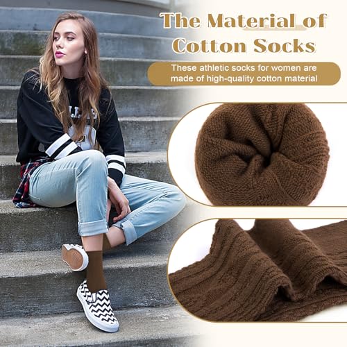 Justay Crew Socks for Women - Soft Knit Boot Calf Comfortable Cute Dress Cotton Socks Gifts3