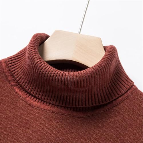 Men's Turtleneck Wool Sweater Solid Color Knit Warm Casual Bottom Pullover Top4