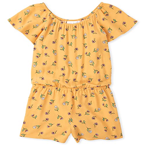 The Children's Place girls Girls Floral Flutter Romper