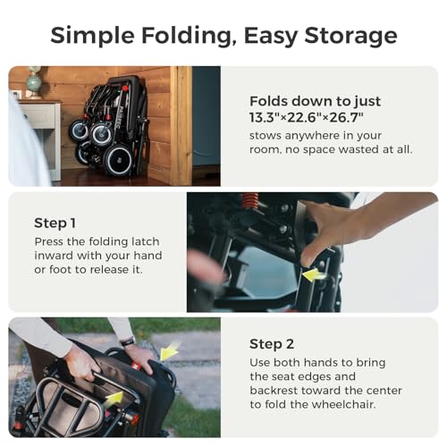 Image of Paiseec Lightweight Electric Wheelchair Foldable, Only 32 lbs, Up to 22 Miles, Power Wheelchair, Portable Electric Wheelchair for Adults, Ideal for Travel, Airline Approved, Outdoor & Indoor