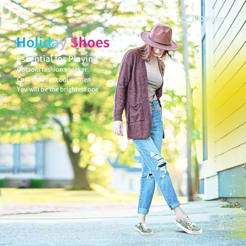 Image of Obtaom Women Canvas Mules Memory Foam Clipper Fashion Sneakers Comfortable Slip-On Mule Backless Holiday Shoes