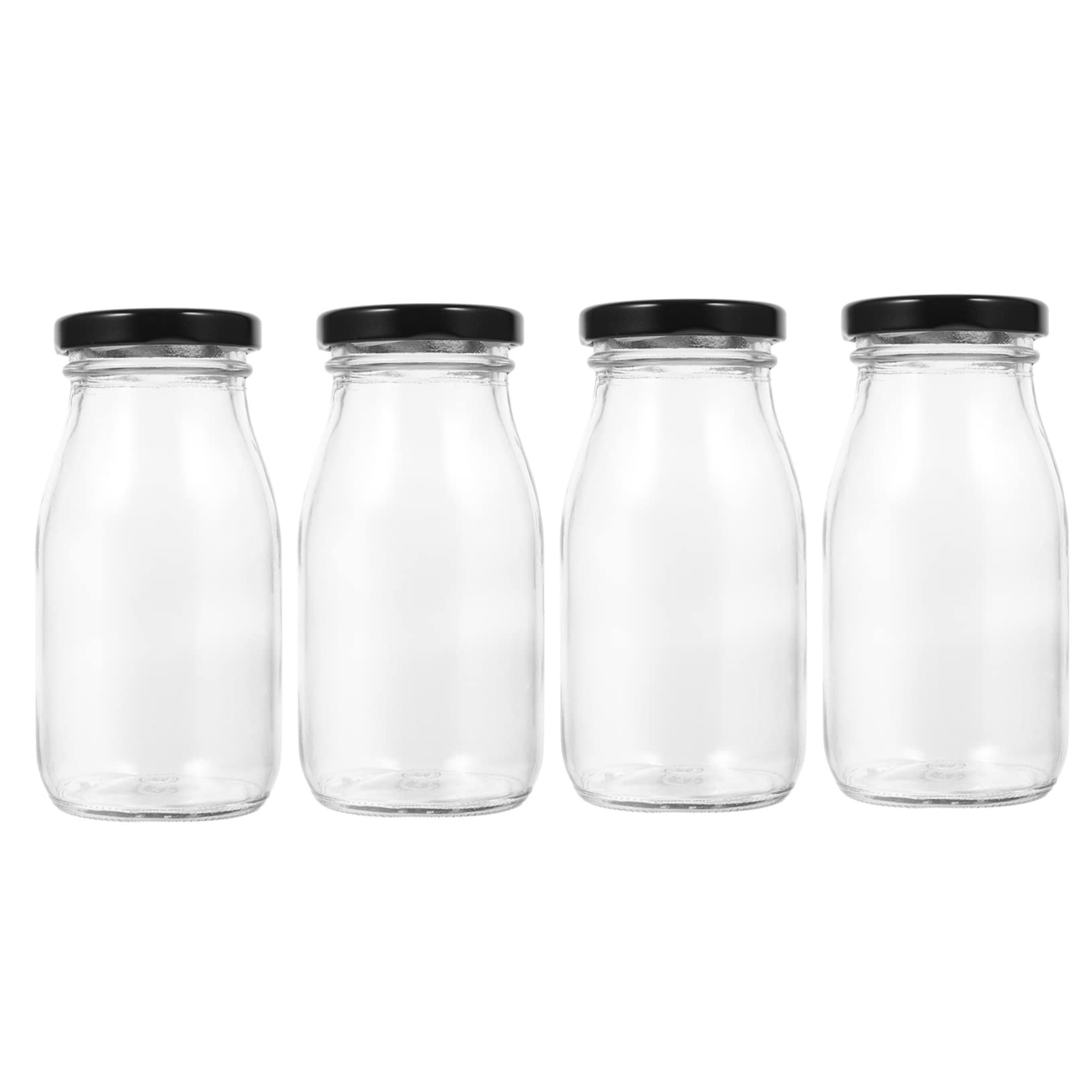 HOLIDYOYO 4pcs Milk Bottle Honey Storage Bottle Juice Container Maple Syrup Bottles Breastmilk Storage Bottles Cup Gadrate Bottle Milk Containers Breast Milk Travel Container Drinks Glass