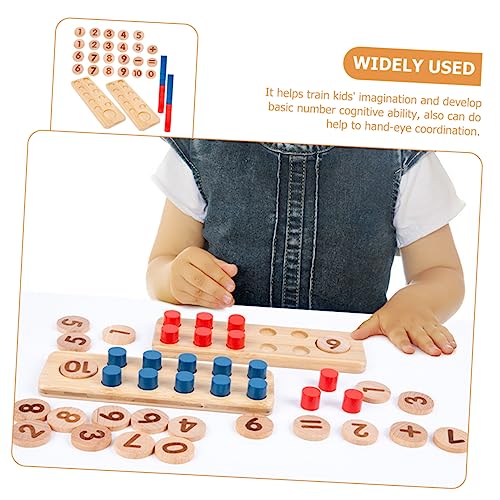SHOWERORO 1 Conjunto De Brinquedos Matemáticos De Madeira Para Crianças Ferramentas Para Brinquedos