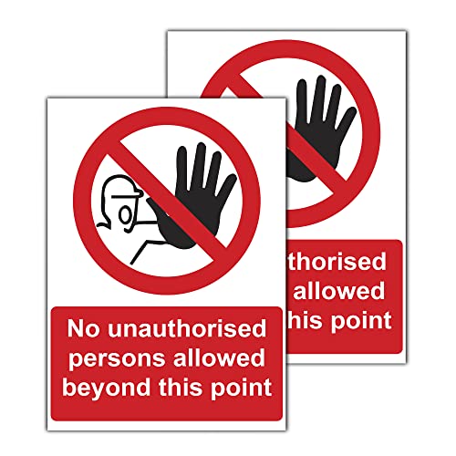 RDLCAR No Unauthorized Persons Allowed Beyond This Point, Safety Warning Sign, Off Limits