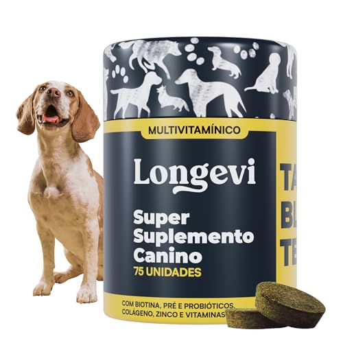 Longevi Suplemento Multivitamínico para Cachorros em Tabletes Mastigáveis - 150g, Vitamina para Cães para Imunidade, Energia, Pelo e Pele.