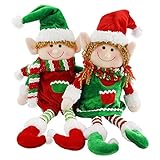Importiert Leyue 2 stücke Weihnachts Elfen Plüsch Entzückendes Jungen und Mädchen Weihnachten Elf Puppen Hängende Ornamente Santa Helper Kinder Dekorationen Geschenke, 10 (Color : Style 1)