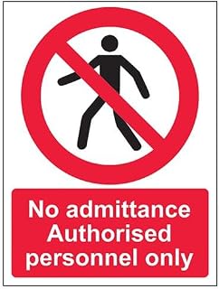 VSafety No Admittance Authorised Personnel Only Pedestrian Sign - Portrait - 200mm x 300mm - 1mm Rigid Plastic