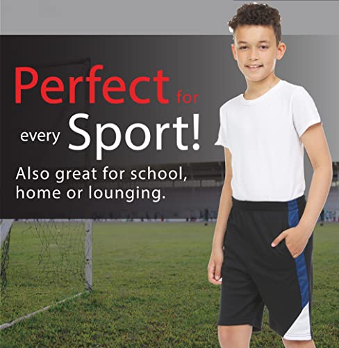 Power Forward 4 Pack: Boys Youth Athletic Active Performance Workout Basketball Lightweight Gym Shorts (14/16, Set B) #TOP1