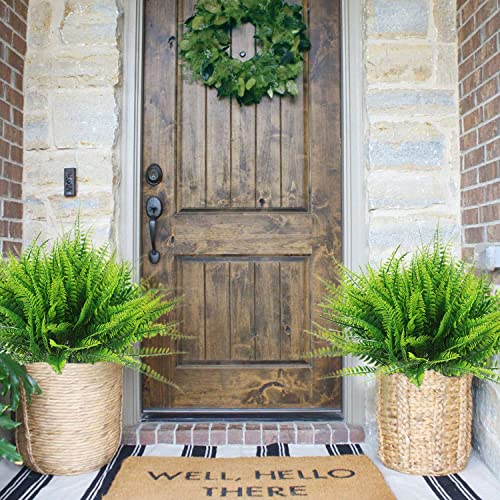 Aumveyi 20 Pcs Artificial Boston Fern Plants Bushes Outdoors Fake Flowers Bulk Greenery Uv Resistant Faux Plastic Ferns Large Bundle For Outside Window Box Planter Front Porch Patio Arrangement Décor #TOP4