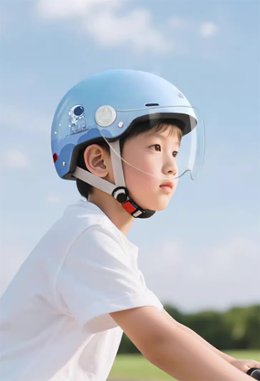 Casque De Moto Ouvert pour Enfants, Demi-Casque Ouvert avec Pare-Soleil, pour Garçons Et Filles, pour Cyclomoteur, Scooter De Rue 5 À 12 Ans Homologué ECE A,48-54CM