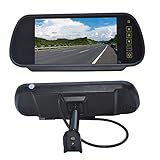Vardsafe VS799 7 Inch Replacement Rear View Mirror Monitor Reverse Screen Display for Backup Camera with RCA Connector