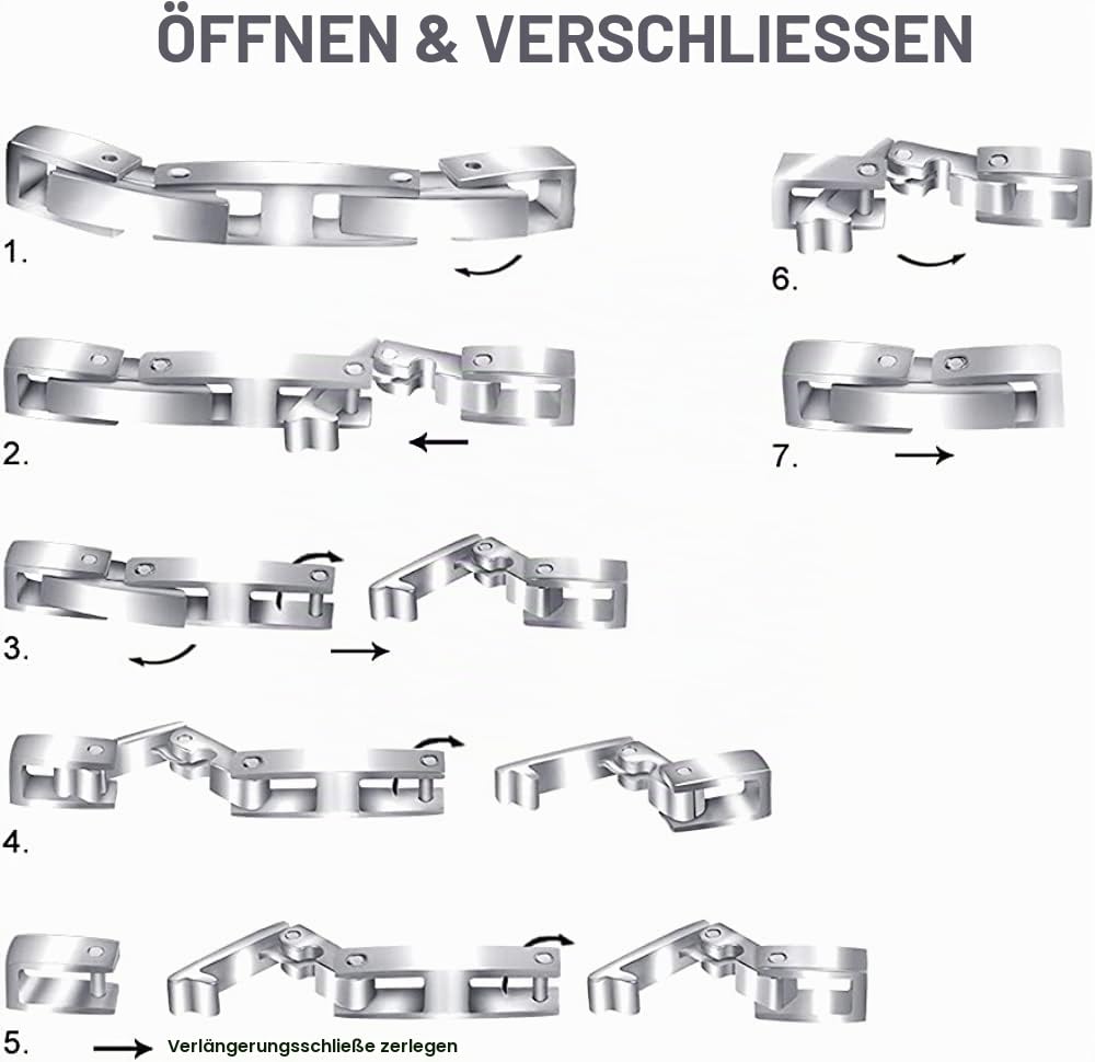 JEROOT Magnetisches Armband aus Titanstahl für Damen, Verschluss Edelstahl Armband Magnet 5mm Blau Zirkonia magnetisches Armband mit starken Magneten für Frauen, Energetix Magnetschmuck 3500 Gauss