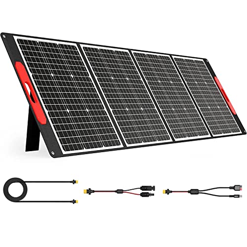 【極薄超軽】ELECAENTA 300W ソーラーパネル 軽量7.9KG XT60 MC4 DC8020 Andersonコネクタ 3M超長XT60ケーブル ETFE太陽光パネル 折りたたみ式 フレキシブルソーラー充電器 曲げるに強い 高転換率 単結晶 直列並列可 薄型携帯便利 ポータブル電源充電用 キャンプ アウトドア 節電防災