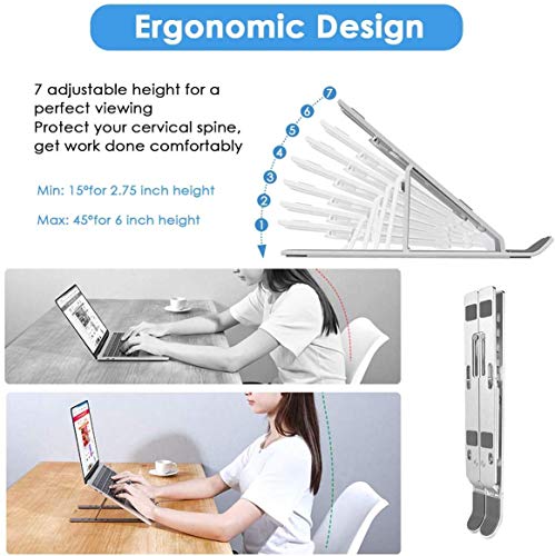 image for ZHUOEN 2020 Laptop Stand, 7-Angles Adjustable Computer Tablet Stand, P