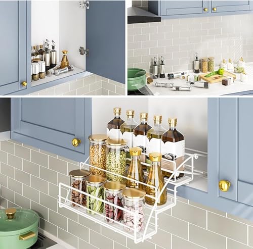Ausziehbares Regalsystem für Küche und Badezimmer, Schrankorganisation