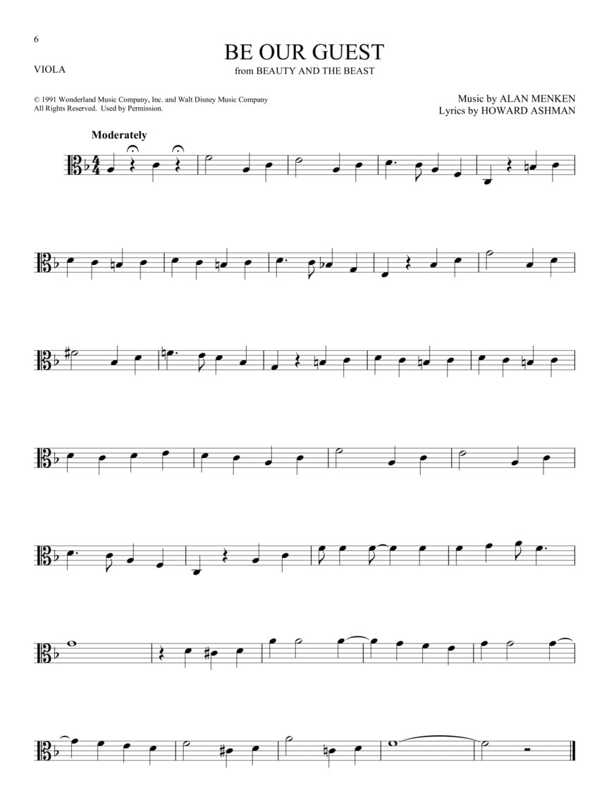 101 Disney Songs for Viola Sheet Music Songbook | Solo Instrumental Folio for All Levels | Includes Let It Go, A Whole New World, Beauty and the Beast and More - Image 6