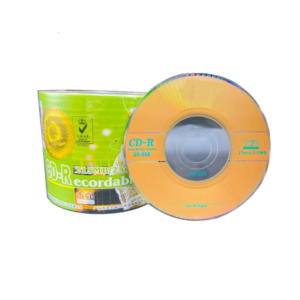 Paquete de 50 mini CD-R grabables en blanco de 8 cm, 32 x 215 MB para almacenamiento de audio y datos