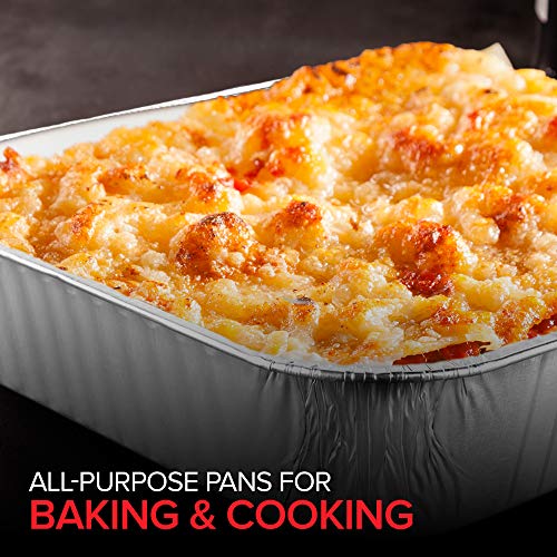 Image of Stock Your Home 8x8 Foil Pans (100 Pack) 8 Inch Square Aluminum Pans - Foil Pans - Disposable Food Containers Great for Baking Cake, Cooking, Heating, Storing, Prepping Food