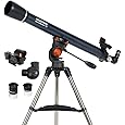 Celestron - AstroMaster 70EQ Refractor Telescope – Refractor Telescope for Beginners - Fully-Coated Glass Optics - Adjustable-Height Tripod - Bonus Astronomy Software Package