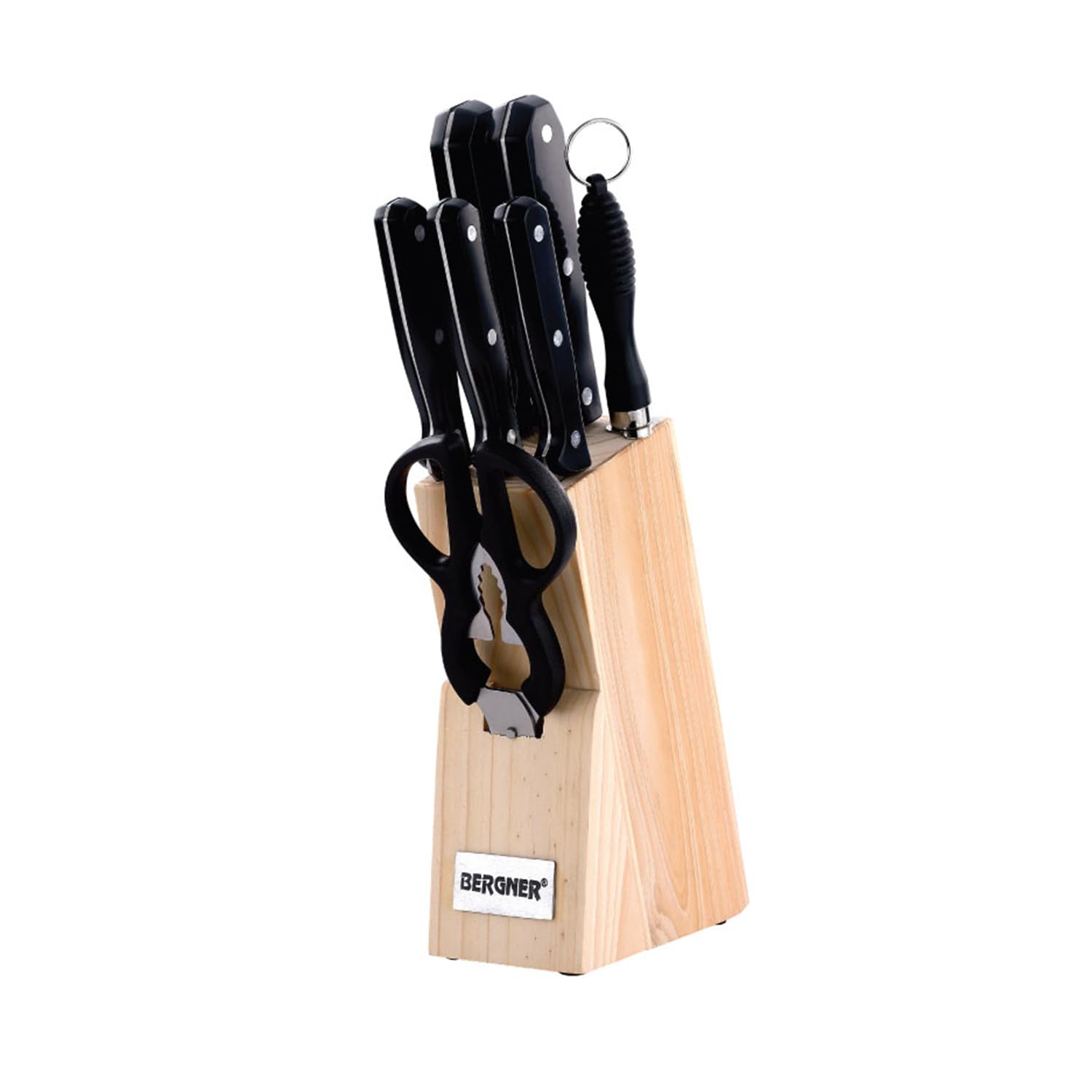 Bergner Shark Stainless Steel 8 Pcs Knife Set - Chef Knife, Bread Knife, Boning Knife, Utility Knife, Paring Knife, Sharpener, Scissor and Wooden Block, Durable and Sharp Blade (B00E5DAXKA) Amazon Price History, Amazon Price Tracker