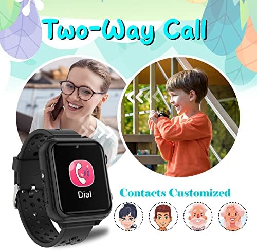 Retysaz Kids Smart Watch 16 Game Smart Watch for kids Phone Fashion Smartwatches for Children 3-14 Great Gifts To Girls Boys Electronic Learning Toys (Black)
