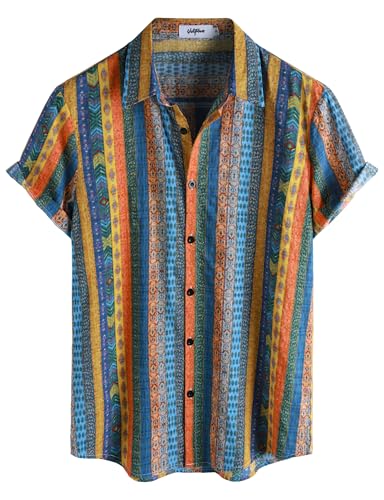 Image of VATPAVE Mens Casual Hawaiian Floral Shirts Short Sleeve Button Down Tropical Shirts Beach Summer Shirts