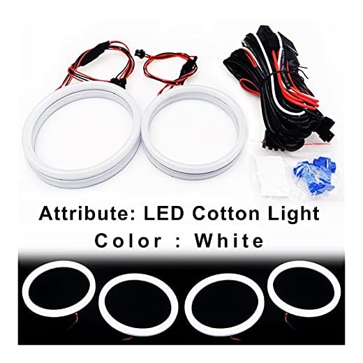 Summer solstice 1 uppsättning (100 + 120) mm Halo Ringar Bomullampa LED Angel Eyes Fit for BMW E90 E91 E92 E93 M3 E81 E82 E87 E88 Car-styling lampa (Color : White Light)
