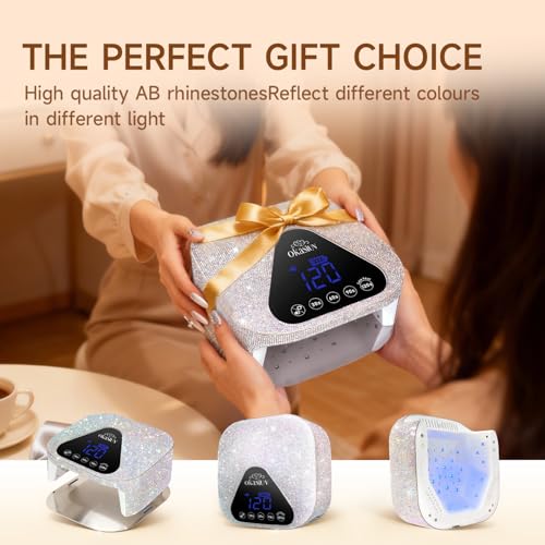 Okasiuv UV LED Nail Lamp with UV Gloves Magnetic Metal Mirror Base Cordless Dryer Gel - image 4