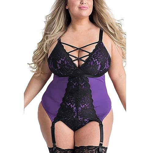 Lingerie classique en dentelle croisée BaronHong avec maintien grande taille