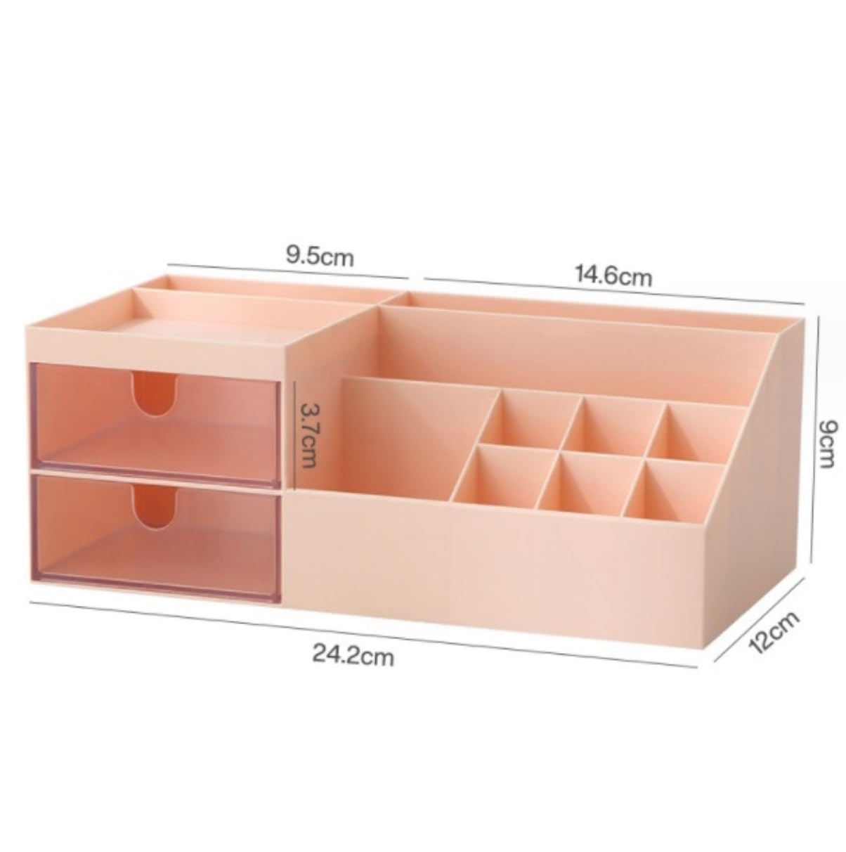 Biurko Organizator Przechowywanie Na Biurku Kosmetyki Do Makijażu Vanity Organizer Box Artykuły Biurowe Blat Łazienkowy Biuro(White)