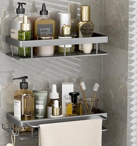 Shelf washstand storage bathroom, double patch type large square basket + with hook and bar