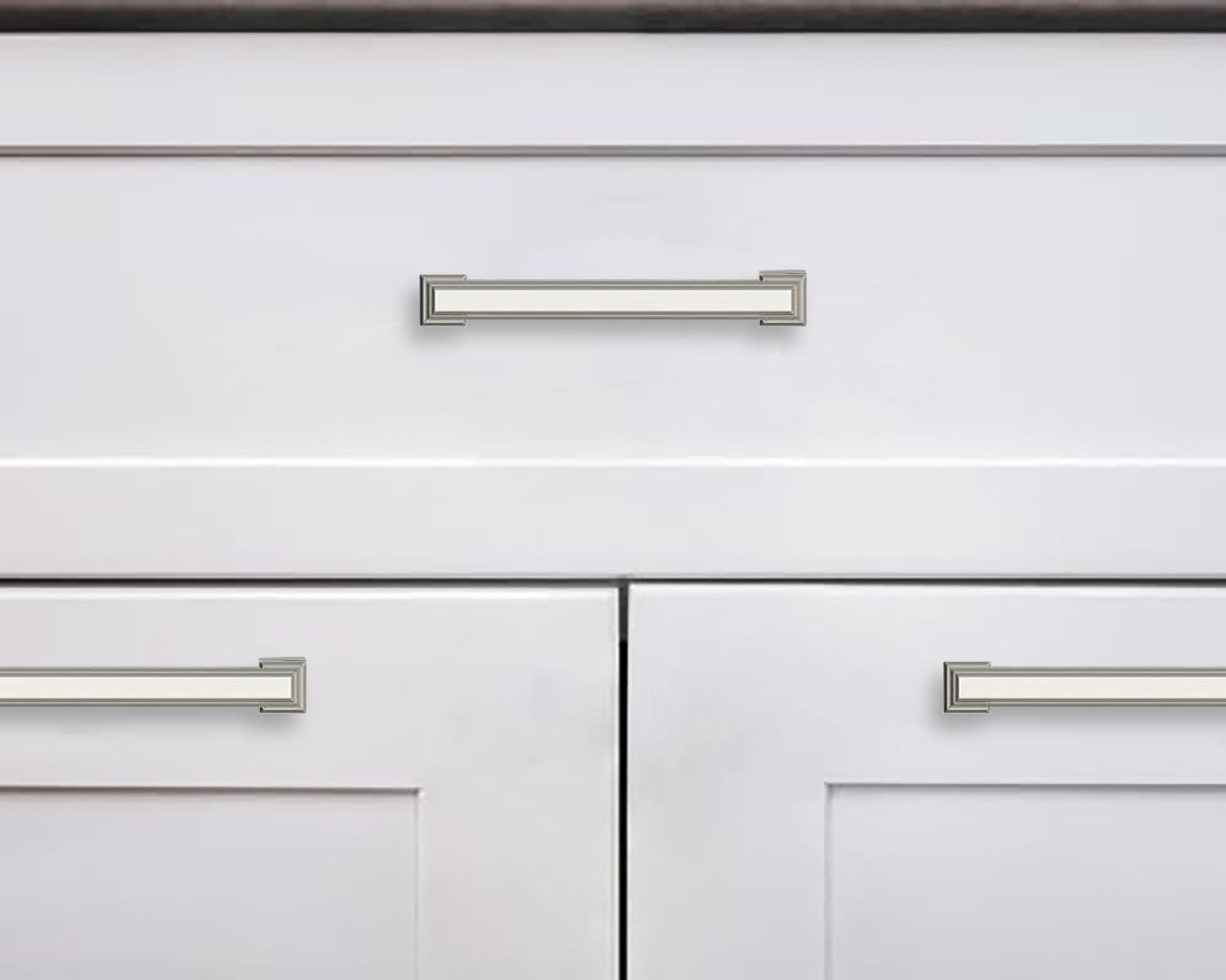 KHTUMEWARE-80102 Polished Nickel Cabinet Pulls CTC 3-3/4 in (96 mm) 2-Pack in Polished Nickel — KHTUMEWARE