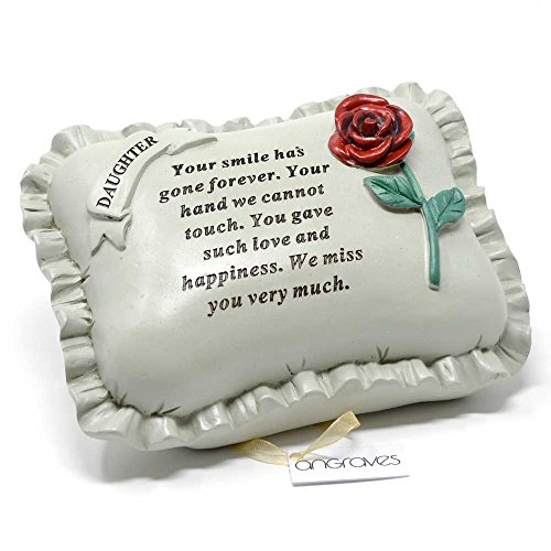 Angraves Special Daughter With Rose Pillow Graveside Ornament Memorial Plaque