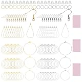 483 Stück Ohrringe Rohlinge Selber Machen Set - DIY Schmuck Selber Machen Set Creolen Edelstahl - Ohrring Piercing Offene Biegeringe Zubehör für Ohrring DIY Schmuckherstellung