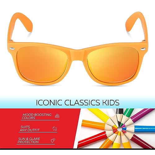 Retro Rewind KD6928-RV Kids Sunglasses For Boys Girls Age 3-12 thumb #1