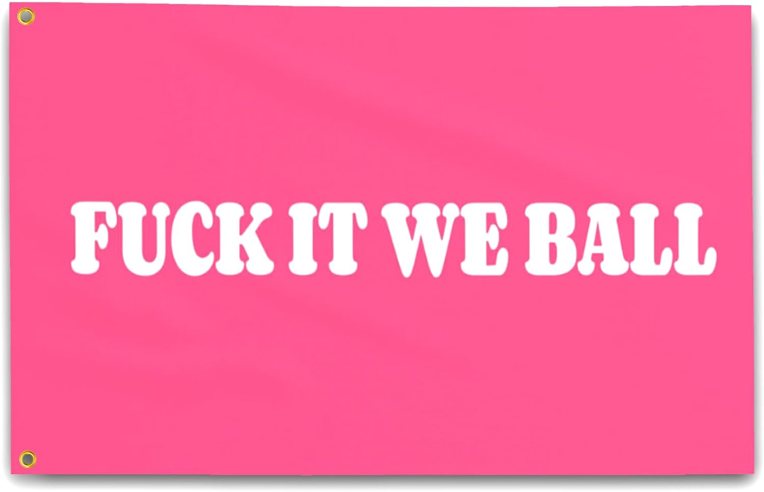Fuck It We Ball Flag Pink 3x5 Ft Funny Man Cave Wall for Room Teen Girls Indoor Outdoor Bedroom and College Dorm Wall Decor Tapestry Gifts…
