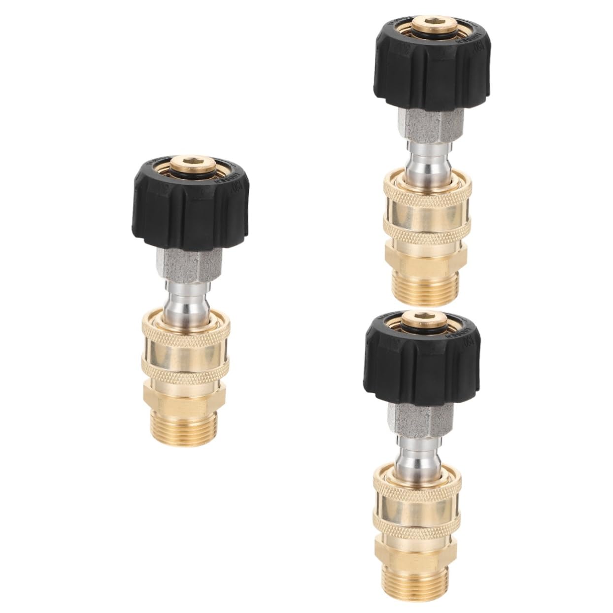 Mikikit 3 Set Di Connettori Adattatori Funzione Raccordo A Y Adattatore Rapido Collegamento Maschio Per Idropulitrice Accoppiatore Per Idropulitrice In Ottone Dorato