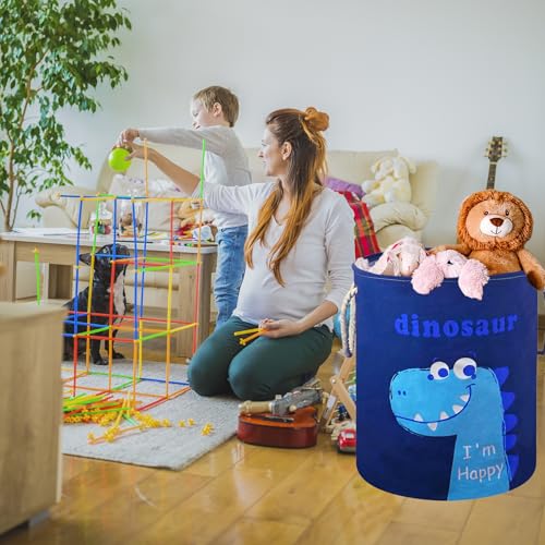 Image of Round Laundry Basket Storage Bins Nursery Hamper Gift Baskets for Home,Office,Home Decor