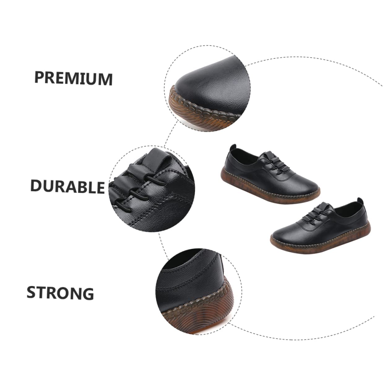 SOIMISS Zapatos de Cuero Perezosos De Las Mujeres Vestido de Mujer Pisos Zapatillas Casuales Women illas os Casuales os de Cuero de : Caucho Black