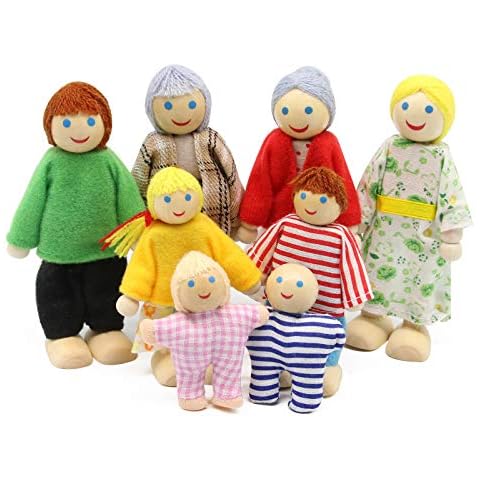 Wagoog Wooden Family Dolls Set of 8 Figures Cover