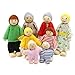 Wagoog Juego de muñecas Familiares de Madera de 8 Figuras de Personas pequeñas para Accesorios de Muebles de casa de muñecas