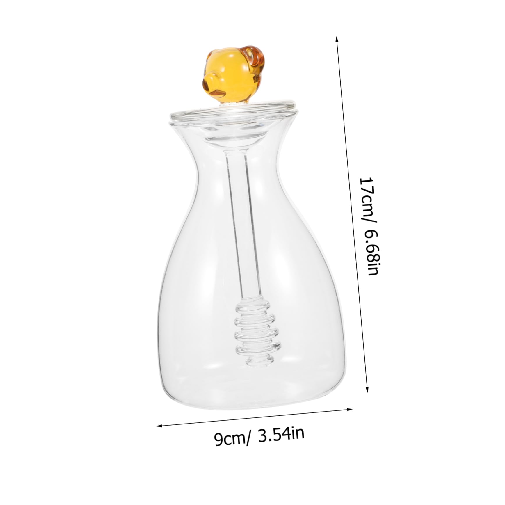 COLLBATH Honigglas Praktische Aufbewahrung mit Deckel und Honiglöffel aus Glas Großer Honigbehälter Kreatives und Einzigartiges Design für Zuhause für Honig und Marmelade