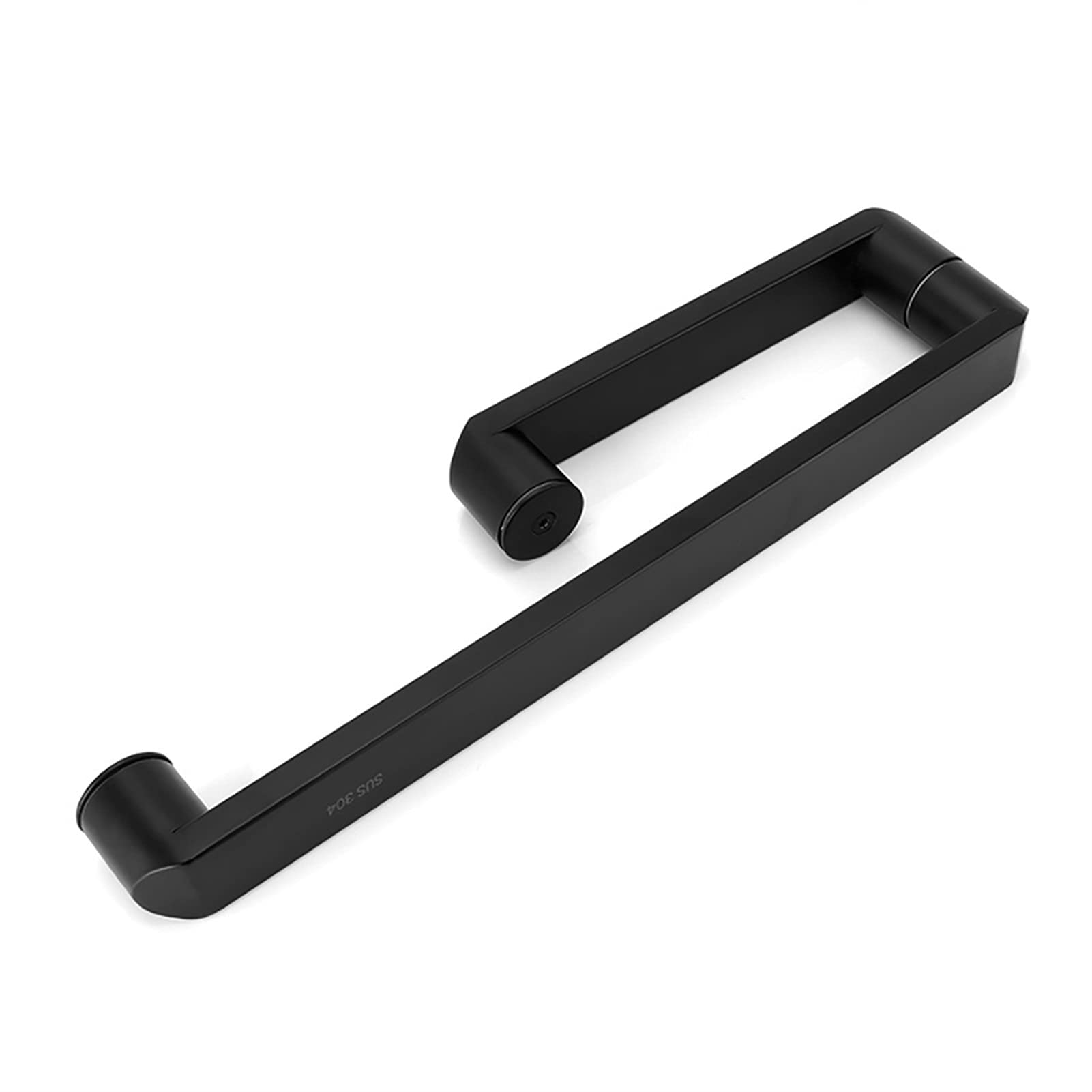 Poignée de porte de douche en L inox noir 465 mm
