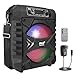 Pyle Speaker Bluetooth Portatile, Ricaricabile da 300W con Subwoofer da 20,32 cm, AUX, Ingresso Microfono, Luci per Feste, MP3/USB, Radio, Telecomando