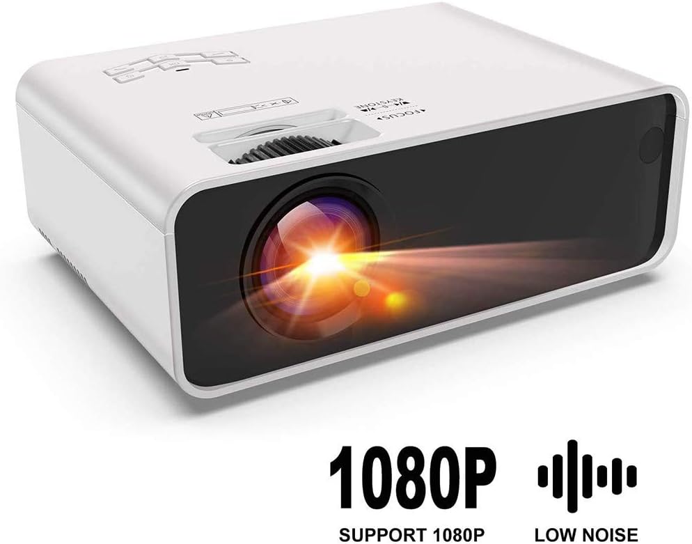 P2 Mini Pico Projector Pocket Notebook with correction function and Auto Keystone Tripod Free, DLP Projector for iPhone, Android, Laptop, Home Cinema HD Cinema Projector Bracket for Mobile 1080P HDMI WIFI Wireless USB TF Card (Black)
