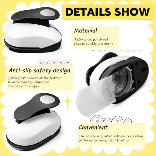 Image of CHENGU 6 Pcs Circle Punch Set 3in /2in /1.5in /1in /0.6in /0.3in Scrapbook Hole Punchers Crafting with 10 Sticker Paper Round Cutter Scrapbook for Office Supplies DIY Albums Photos(Black)