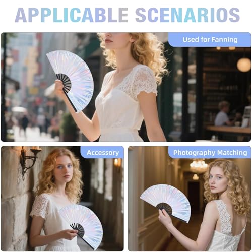 AHEJIOO 2er-Set Handfächer Faltventilator Fächer – für Festival Essentials, Fecher, Fächer Festival, Party, Hochzeit Geschenke, Diy Dekoration, Haus Dekorationen