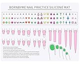 Nail Practice Training Mat, BORNBYME Silicone Trainer Sheet 8 Nail Shape Practice for Application & Pattern Practice