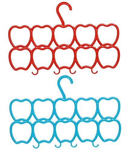 Image of Kuber Industries 10-Circle 2 Pieces Plastic Heart Design Hanger for Scarf, Shawl, Tie, Belt, Closet Accessory Wardrobe Organizer (Multicolour)