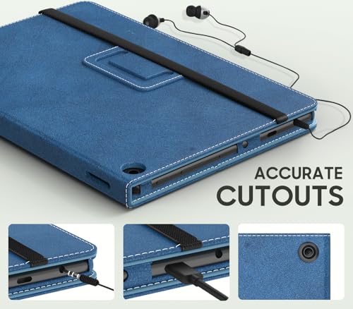 Image of MoKo Case Fits All-New HD 10 & 10 Plus Tablet (13th /11th Generation, 2023 /2021 Release) 10.1 inch - Slim Folding Stand Cover with Auto Wake /Sleep, Blue Vintage Twill